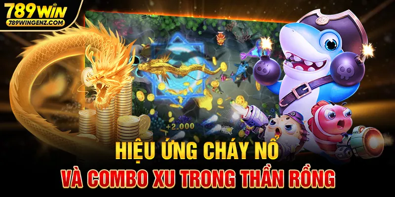 Hiệu ứng đạn nổ sáng rực trong game bắn cá thần rồng.